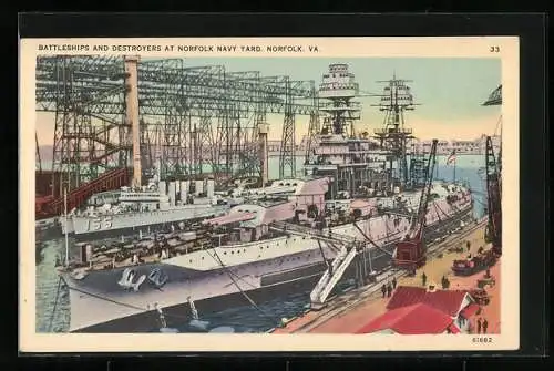 AK Norfolk, VA, Norfolk Navy Yard, Battleships and Destroyers