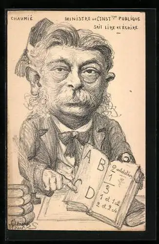 Künstler-AK Charles Denizard (Orens): Chaumie Ministre de l`instiion publique sait lire et ecrire