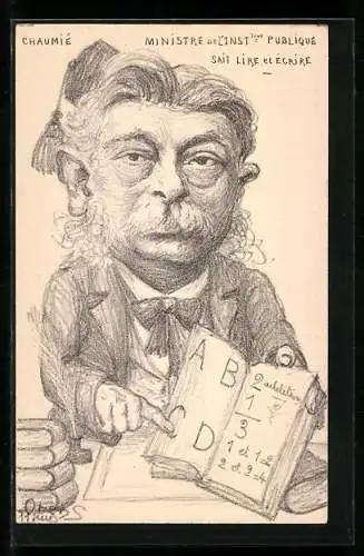 Künstler-AK Charles Denizard (Orens): Chaumie Ministre de l`instiion publique sait lire et ecrire
