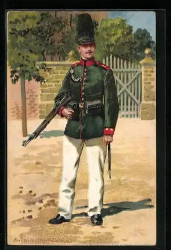 Künstler-AK Anton Hoffmann - München: Soldat des 84. Regimentes in Uniform