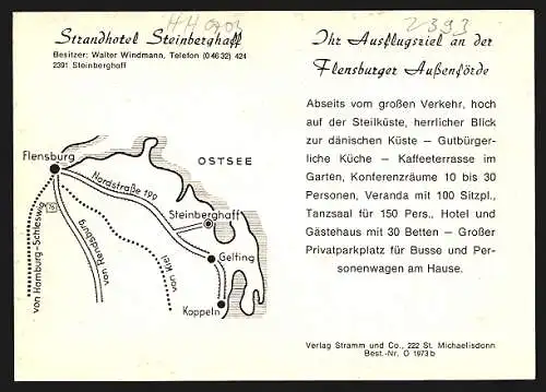 AK Steinberghaff /Ostsee, Hotel-Café, Promenade mit Meerblick, Strandleben