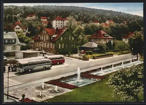 AK Bad König im Odenwald, Wasserspiele in den Bahnhofsanlagen