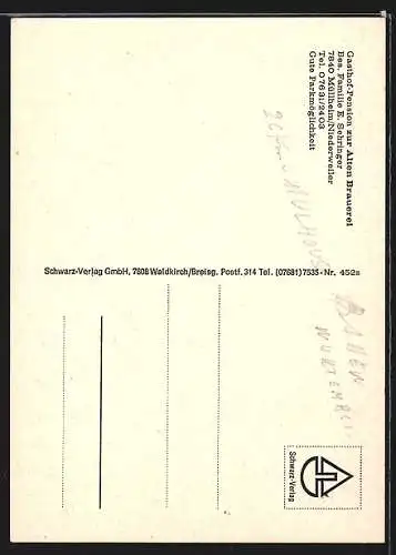 AK Müllheim /Niederweiler, Gasthof-Pension zur Alten Brauerei, Innenansichten, Inh. Fam. Sehringer