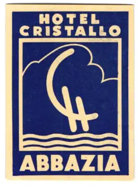 Kofferaufkleber Abbazia, Hotel Cristallo, Logo