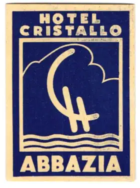 Kofferaufkleber Abbazia, Hotel Cristallo, Das Logo