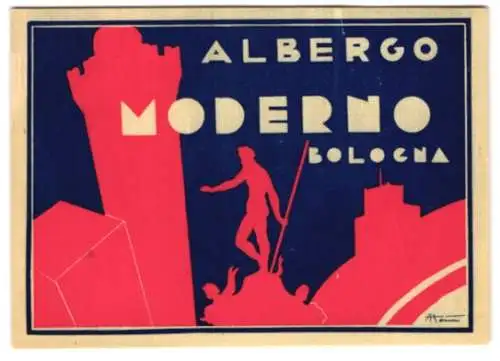 Kofferaufkleber Bologna, Albergo Moderno