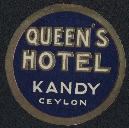 Kofferaufkleber Kandy, Queen`s Hotel