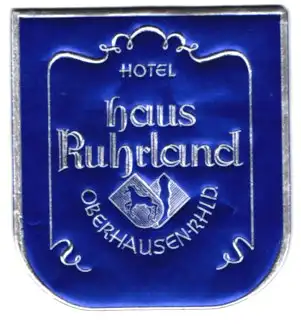 Kofferaufkleber Oberhausen /Rhld., Das Hotel Haus Ruhrland