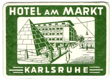 Kofferaufkleber Karlsruhe, Hotel am Markt, Pyramide