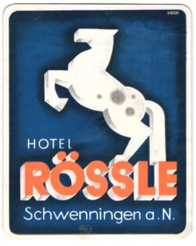 Kofferaufkleber Schwenningen a. N., Das Hotel Rössle