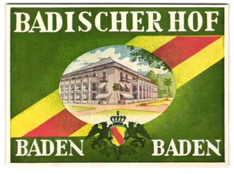 Kofferaufkleber Baden-Baden, Das Hotel Badischer Hof