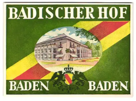 Kofferaufkleber Baden-Baden, Das Hotel Badischer Hof