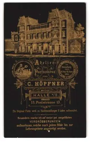 Fotografie C. Höpfner, Halle a. S., Poststrasse 13, Ansicht Halle a. S., Geschäftshaus des Fotografen