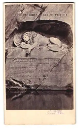 Fotografie Ad. Braun, Dornach /Ht.-Rhin, Ansicht Luzern, Das Löwendenkmal