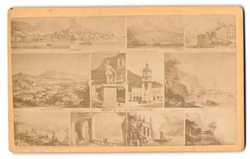 Fotografie unbekannter Fotograf, Ansicht Luzern, Gesamtansicht, Beckenried, Schwyz, Brunnen, Fluelen, nach Gemälde