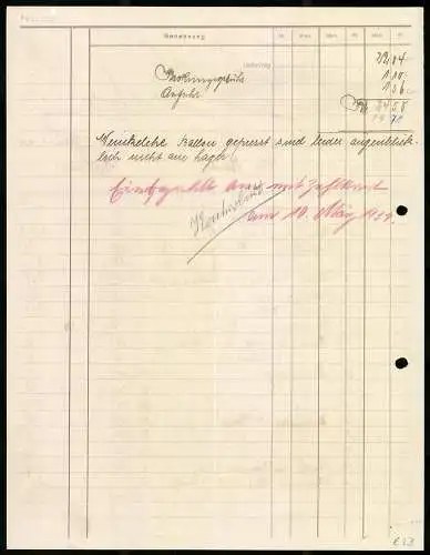 Rechnung Aalen 1933, Stützel-Sachs, Glas-, Porzellan- & Steingut-Grosshandlung, Modellansicht des Firmengeländes