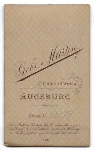 Fotografie Gebrüder Martin, Augsburg, Bahnhofstrasse, Portrait eines Herren mit Bart