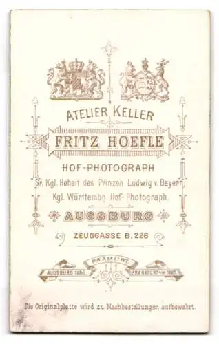 Fotografie Fritz Hoefle, Augsburg, Zeugsgasse B. 226, Porträt eines eleganten Herrn