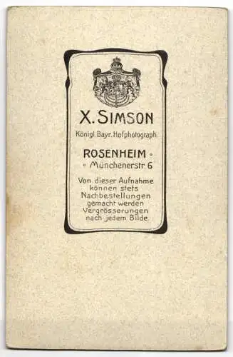 Fotografie X. Simson, Rosenheim, Münchenerstrasse 6, Zwei Damen in gestreiften Kleidern