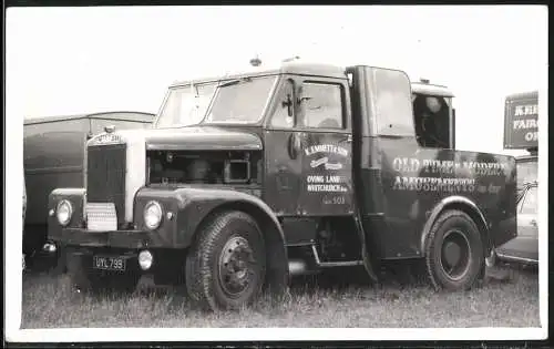 Fotografie Lastwagen Scammell, LKW-Zugmaschine Old Time & Modern Amusements, Whitchurch