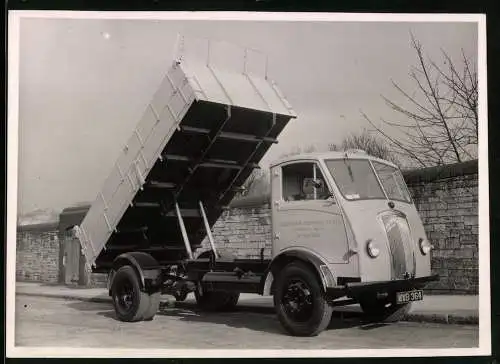 Fotografie Lastwagen Morris, LKW-Kipplader Cressbrook Doubling Co. LTD. Cressbrook Mills No. Buxton