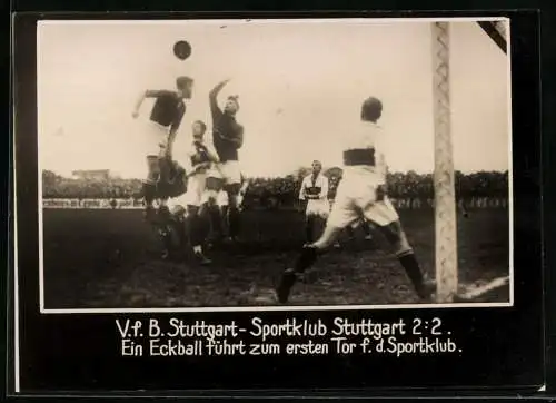 Fotografie unbekannter Fotograf, Ansicht Stuttgart, Fussballspiel VfB Stuttgart vs. Sportklub Stuttgart 2:2