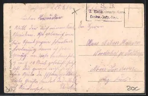 AK Libau, Neue Badeanstalt, Strassenbahn