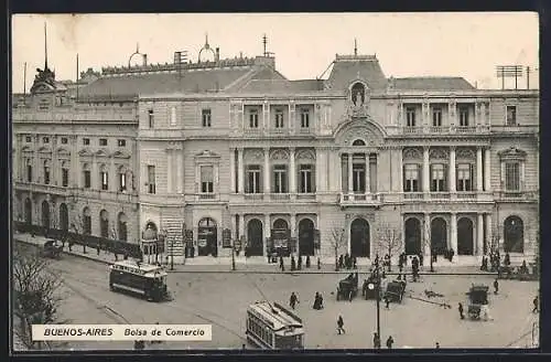 AK Buenos-Aires, Bolsa de Comercio, Strassenbahn