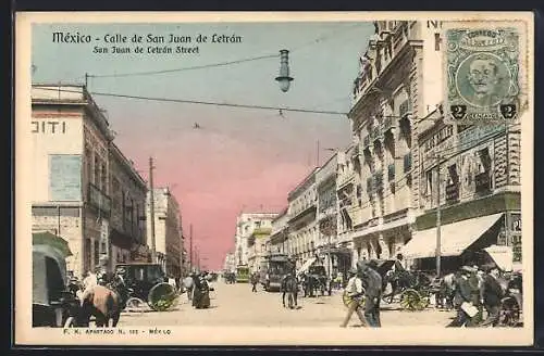 AK México, Calle de San Juan de Letrán, Strassenbahn