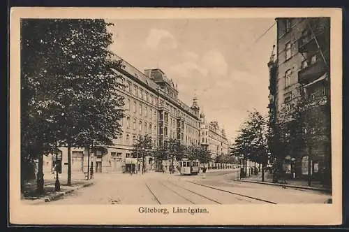 AK Göteborg, Linnégatan, Strassenbahn