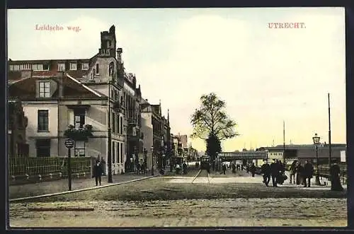 AK Utrecht, Leidsche weg mit Strassenbahn