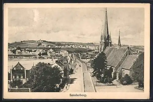 AK Sonderborg, Ortsansicht mit Kirche