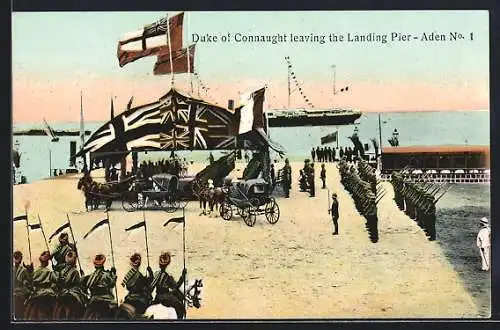 AK Aden, Duke of Connaught leaving the Landing Pier