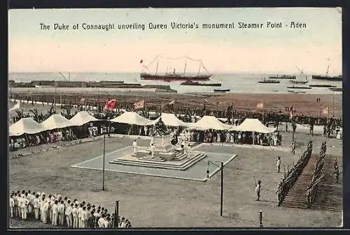 AK Aden, The Duke of Connaught unveilling Queen Victoria's monument Steamer Point