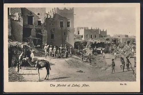 AK Aden, Market at Lahej, Marktszene mit Dromedar