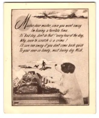 Mini-AK Der Hund vermisst sein in den Krieg gezogenes Herrchen