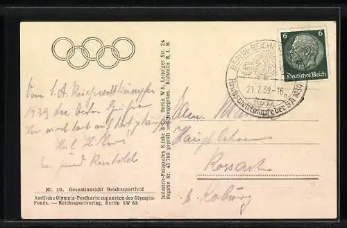 AK Berlin, Gesamtansicht des Reichssportfeldes, Olympia 1936