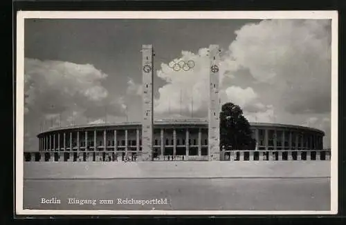 AK Berlin, Olympiade 1936, Eingang zum Reichssportfeld