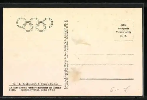 AK Berlin, Reichssportfeld, Olympia-Stadion, Schwimm-Stadion