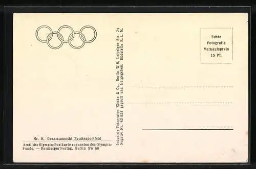 AK Berlin, Reichssportfeld, Olympiastadion, Luftbild