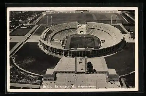 AK Berlin, Reichssportfeld, Fliegeraufnahme, Olympia-Stadion