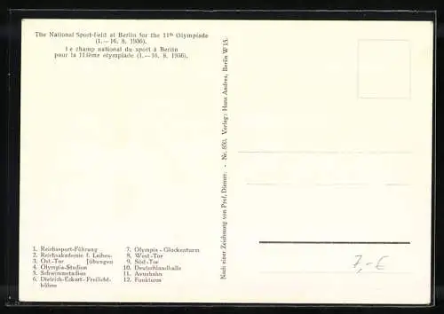 AK Berlin, Luftbild des Reichssportfeldes, Schauplatz der Olympischen Spiele 1936