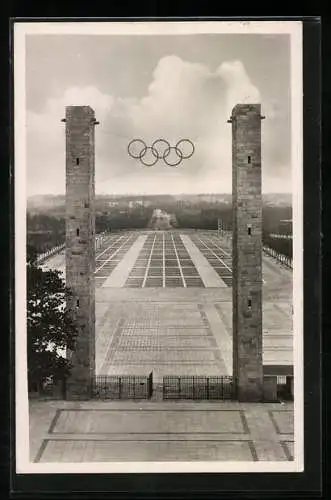 AK Berlin, Reichssportfeld, Olympia-Stadion, Blick durch das Osttor