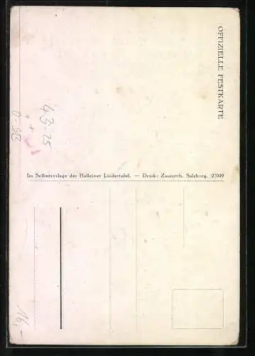 AK Salzburg, 22. Salzb. Sängerbundesfest 1929, Portraits Felix und Franz Gruber