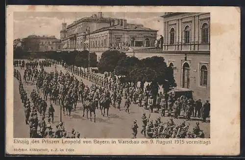 AK Warschau, Einzug des Prinzen Leopold von Bayern 1915