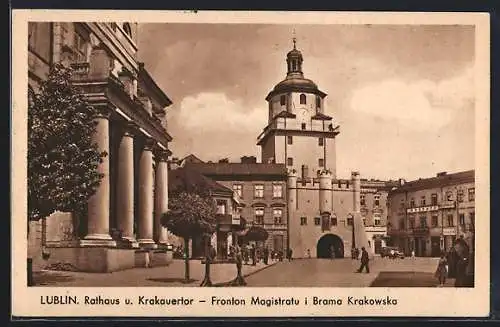 AK Lublin, Fronton Magistratu i Brama Krakowska, Krakauer Tor und Magistratsgebäude