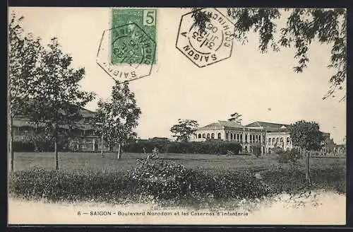 AK Saigon, Boulevard Norodom et les Casernes d`Infanterie