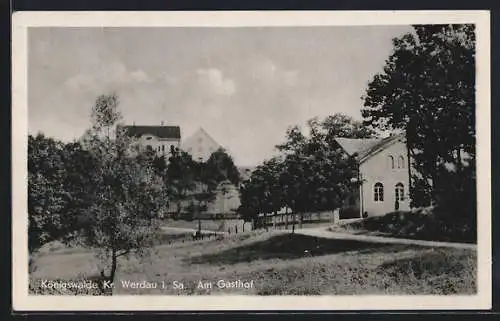 AK Königswalde /Kr. Werdau i. Sa., Am Gasthof