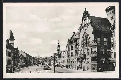 AK Werdau i. Sa., Markt mit Rathaus