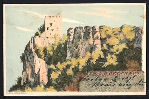 Künstler-AK Neidlingen, Burg Reussenstein